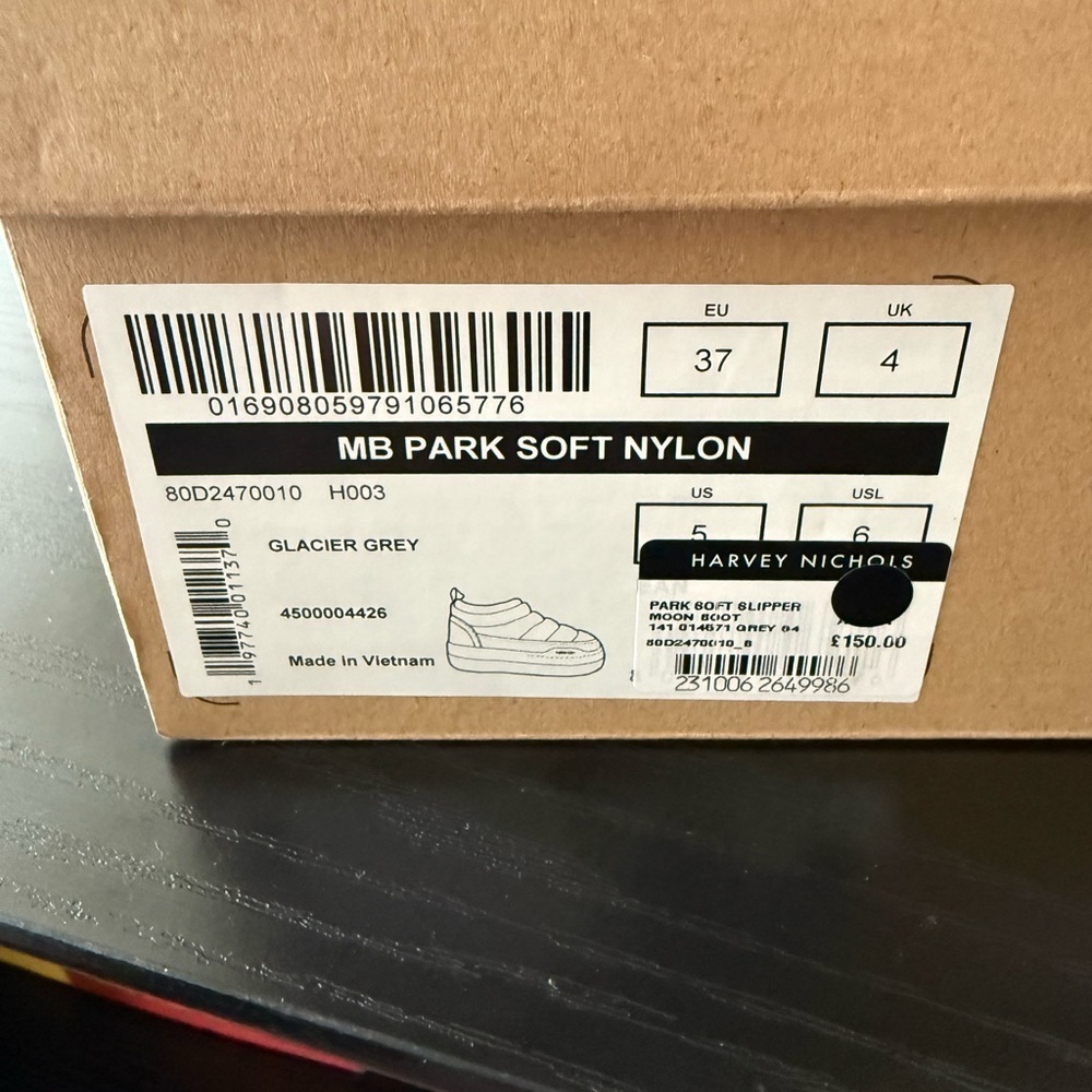 NEW MOON BOOT Park Soft Nylon Sneaker Glacier Grey size 37 US 5 - Picture 14 of 14